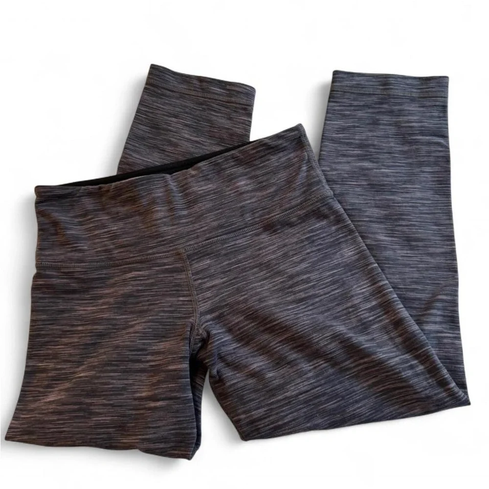 2012 Lululemon Wunder Under Crop Space Dye Black Coal Size 4 High Rise